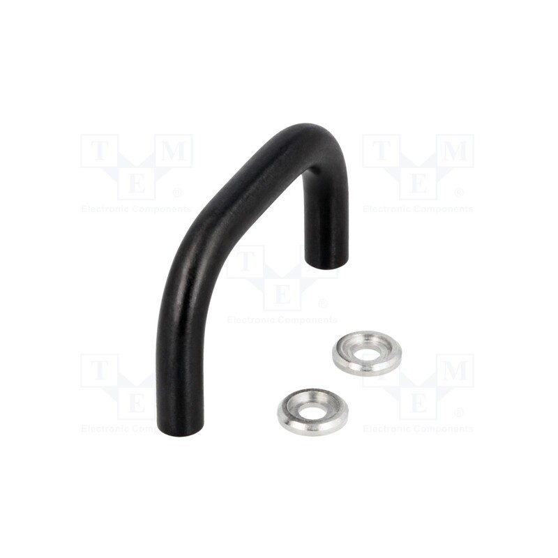 1 pcs x ELESA+GANTER - GN 425-8-55-BT - Handle, oxidized steel, black, H: 35mm, Mounting: M4 screw, Ø: 8mm