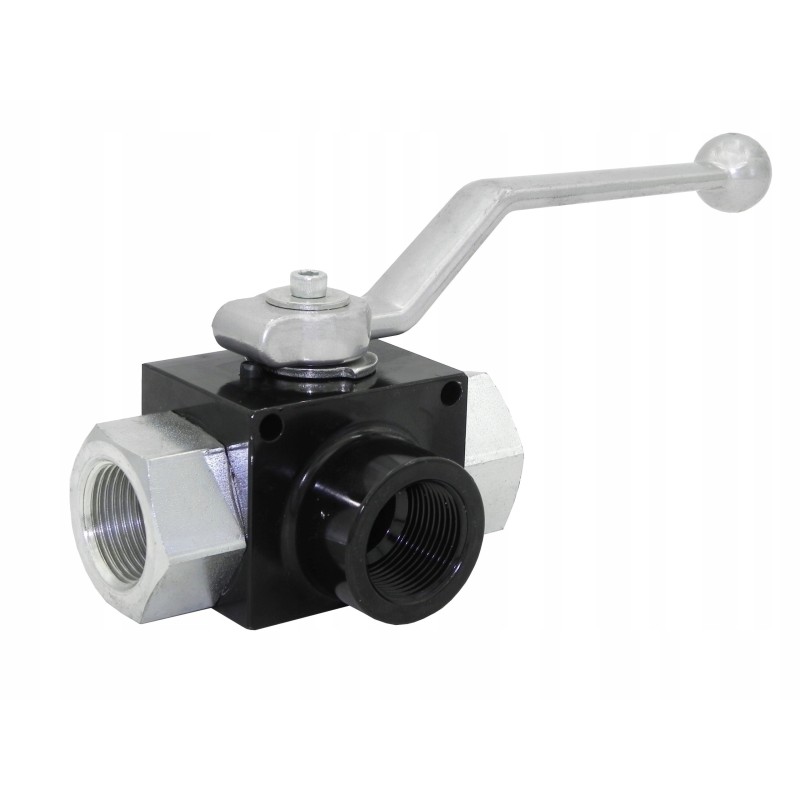 Hydraulic manual ball valve, 3-way, 3-8