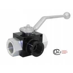 Hydraulic manual ball valve, 3-way, 3-8
