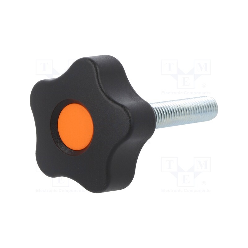 1 pcs x ELESA+GANTER - VCT.40 P-M8X40-C2 - Knob, Ø: 40mm, Ext.thread: M8, 40mm, H: 27mm, technopolymer PP