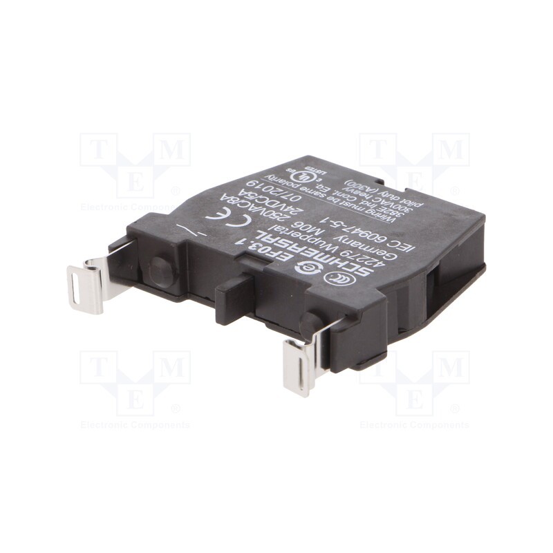 1 pcs x SCHMERSAL - EF03.1 - Contact block, 22mm, EF, -25÷80°C, IP20, front fixing, Contacts: NO