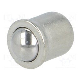 1 pcs x ELESA+GANTER - GN 614-5-NI - Smooth ball spring plunger, stainless steel, L: 6mm, F1: 3N