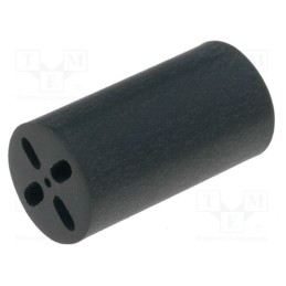5 pcs x KEYSTONE - 8910 - Spacer sleeve, LED, Øout: 6.5mm, ØLED: 5mm, L: 7.6mm, black, UL94V-0