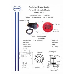 Stop button 7 pin case new holland 04 120766
