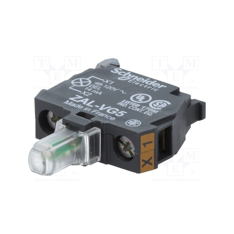 1 pcs x SCHNEIDER ELECTRIC - ZALVG5 - Illuminating unit, 22mm, Harmony XB4, -25÷70°C, Illumin: LED