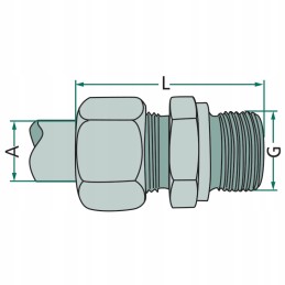 Pneumatic threaded connector m22x1 5x38mm