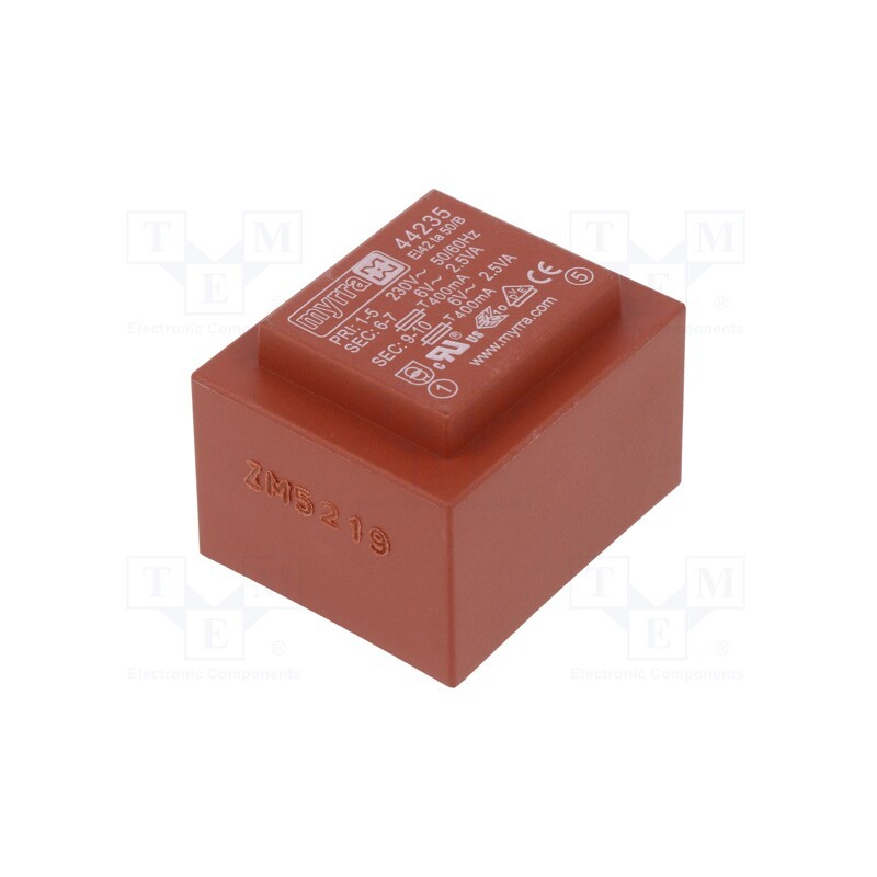 1 pcs x MYRRA - 44235 - Transformer: encapsulated, 5VA, 230VAC, 6V, 6V, 417mA, 417mA, PCB
