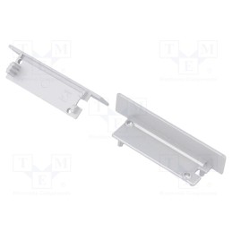 1 set x TOPMET - 23120040 -AS - Cap for LED profiles, silver, 2pcs, ABS, FLAT8