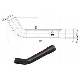 Upper rubber duct reinforced with fabric C 385 Ursus