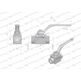 2-way hydraulic ball valve 2 2 3 8