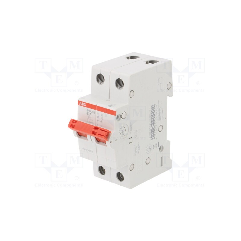 1 pcs x ABB - 2CDD272111R0063 - Switch-disconnector, Poles: 2, for DIN rail mounting, 63A, 415VAC