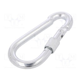1 pcs x DROMET - KSZ10100 - Carabiner, steel, for rope, L: 100mm, zinc, 10mm, with protection