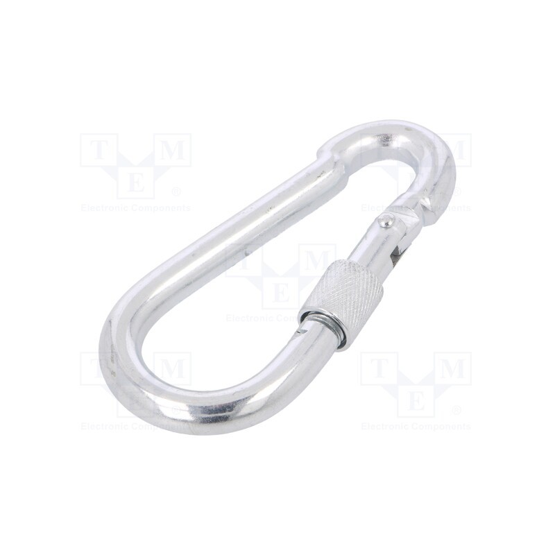 1 pcs x DROMET - KSZ10100 - Carabiner, steel, for rope, L: 100mm, zinc, 10mm, with protection