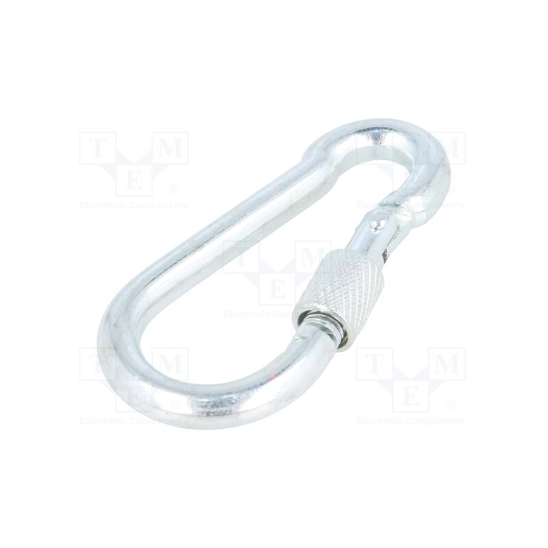 1 pcs x DROMET - KSZ.7.70 - Carabiner, steel, for rope, L: 70mm, zinc, 7mm, with protection