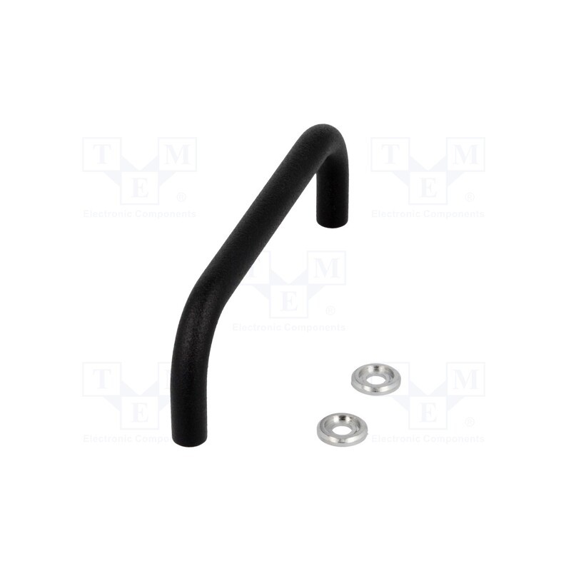 1 pcs x ELESA+GANTER - GN 425-8-128-SW - Handle, steel, black, H: 35mm, Mounting: M4 screw, Ø: 8mm, Thread: M4