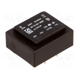 1 pcs x HAHN - BV EI 301 3592 - Transformer: encapsulated, 0.7VA, 230VAC, 18V, 39mA, PCB, BVEI