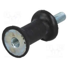 1 pcs x ELESA+GANTER - DVC.2-20-12-30-M6-18-40 - Vibration damper, M6, Ø: 20mm, rubber, L: 30mm, Thread len: 18mm