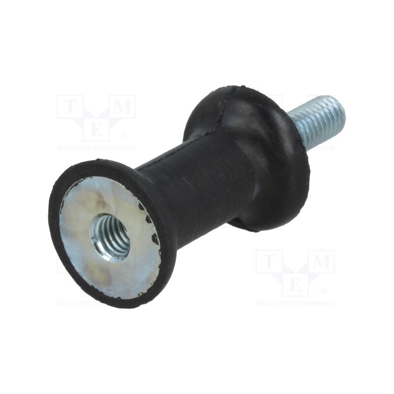 1 pcs x ELESA+GANTER - DVC.2-20-12-30-M6-18-40 - Vibration damper, M6, Ø: 20mm, rubber, L: 30mm, Thread len: 18mm
