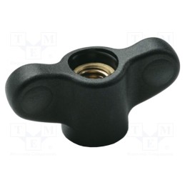 1 pcs x ELESA+GANTER - CWN.32 FP-M6 - Knob wing, Int.thread: M6, 12mm, H: 16.5mm, technopolymer PA