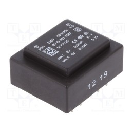 1 pcs x HAHN - BV EI 301 3587 - Transformer: encapsulated, 0.7VA, 230VAC, 9V, 9V, 39mA, 39mA, PCB