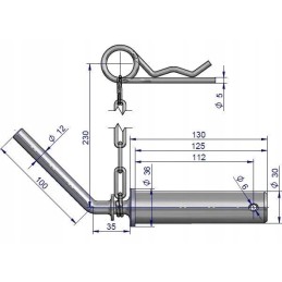 Tow hook pin galvanized c 330