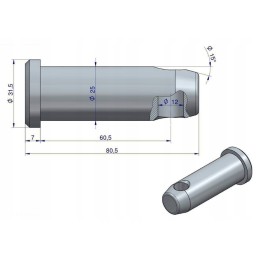 Mf3 drawbar pin, original Ursus