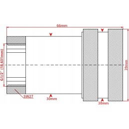 Hydra socket, euro connector, internal thread 1 2