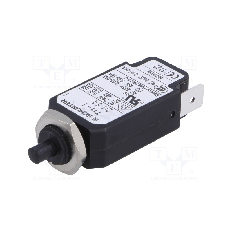 1 pcs x SCHURTER - 4400.0006 - Circuit breaker, Urated: 240VAC, 48VDC, 5A, SPST, Poles: 1, screw