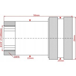 Hydraulic connector, euro socket, female thread 1 4