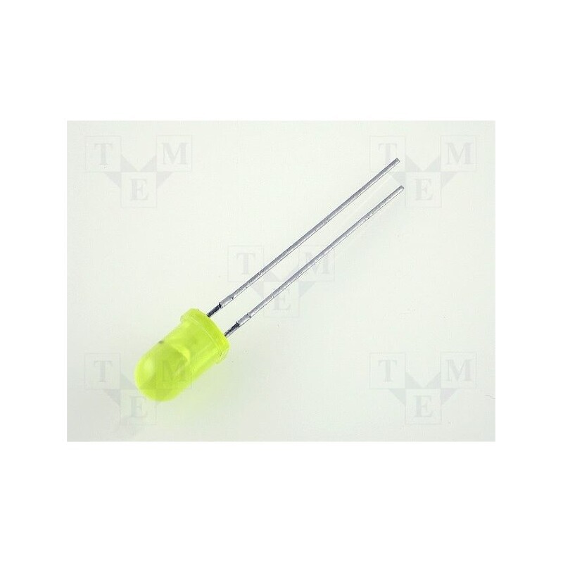 5 pcs x KINGBRIGHT ELECTRONIC - L-53LYD - LED, 5mm, yellow, 0.8÷3.2mcd, 60°, Front: convex, 2.1÷2.5V