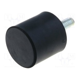 1 pcs x ELESA+GANTER - DVA.4-50-20-M10-28-40 - Vibroisolation foot, Ø: 50mm, H: 20mm, Shore hardness: 40±5, 1470N