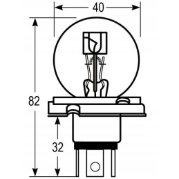 Halogen bulb r2 12v 45w 40w vapormatic