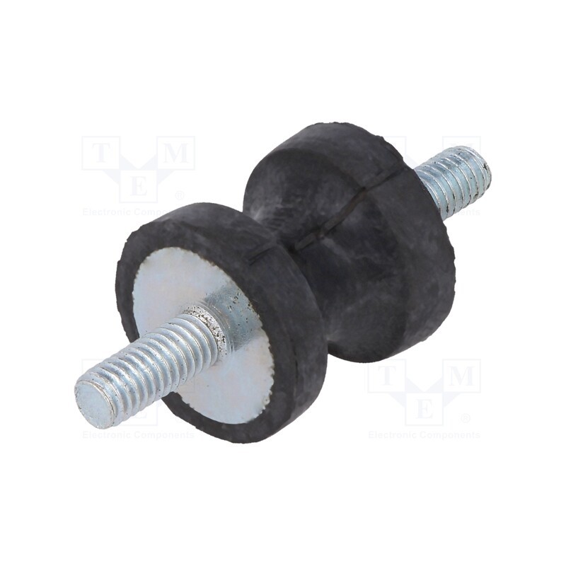 1 pcs x ELESA+GANTER - DVC.1-15-8,5-15-M4-10-55 - Vibration damper, M4, Ø: 15mm, rubber, L: 15mm, Thread len: 10mm