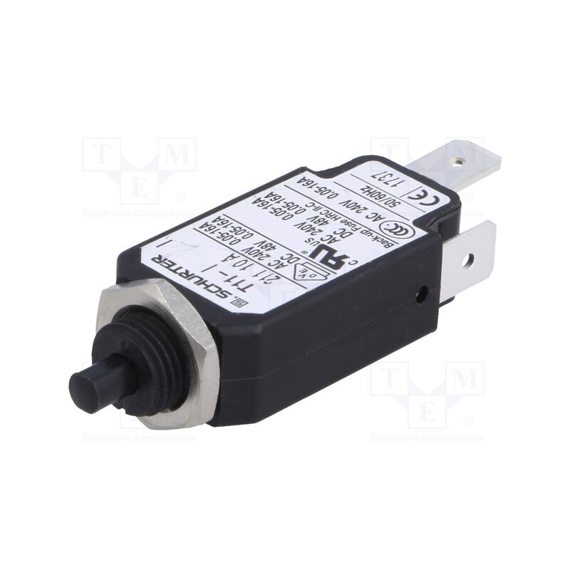 1 pcs x SCHURTER - 4400.0003 - Circuit breaker, Urated: 240VAC, 48VDC, 10A, SPST, Poles: 1, screw
