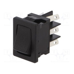 1 pcs x C&K - DM61J12S205Q - ROCKER, DPDT, Pos: 2, ON-ON, 10A/125VAC, black, Leads: for soldering