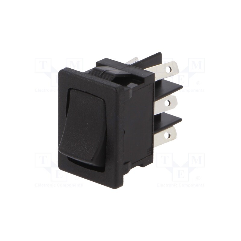 1 pcs x C&K - DM61J12S205Q - ROCKER, DPDT, Pos: 2, ON-ON, 10A/125VAC, black, Leads: for soldering