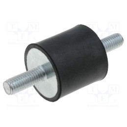 1 pcs x ELESA+GANTER - DVA.1-30-30-M8-20-55 - Vibration damper, M8, Ø: 30mm, rubber, L: 30mm, Thread len: 20mm