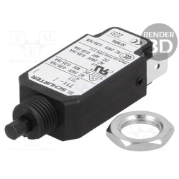1 pcs x SCHURTER - 4400.0578 - Circuit breaker, Urated: 240VAC, 48VDC, 1.6A, SPST, Poles: 1, screw