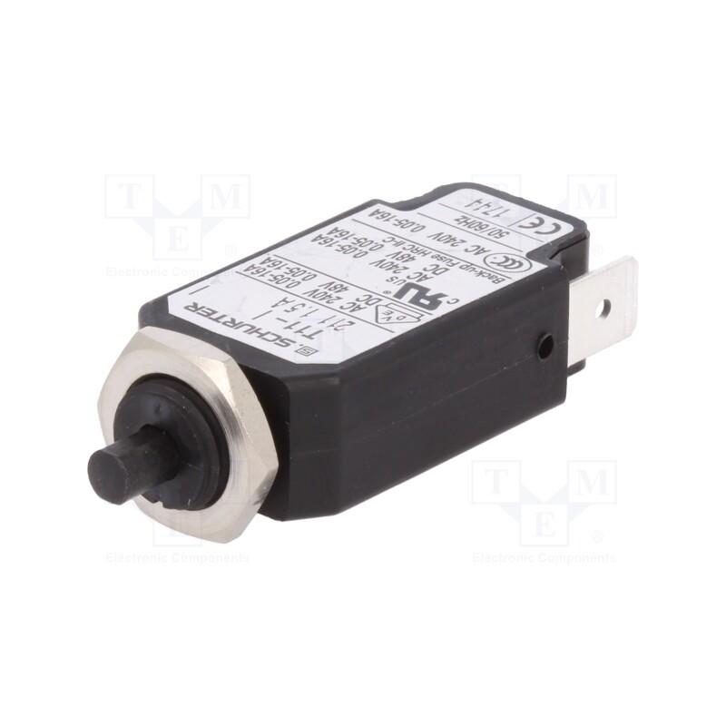 1 pcs x SCHURTER - 4400.0056 - Circuit breaker, Urated: 240VAC, 48VDC, 1.5A, SPST, Poles: 1, screw