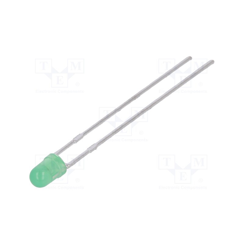 5 pcs x KINGBRIGHT ELECTRONIC - L-7104SGD - LED, 3mm, green, 18÷40mcd, 50°, Front: convex, 2.2÷2.5V