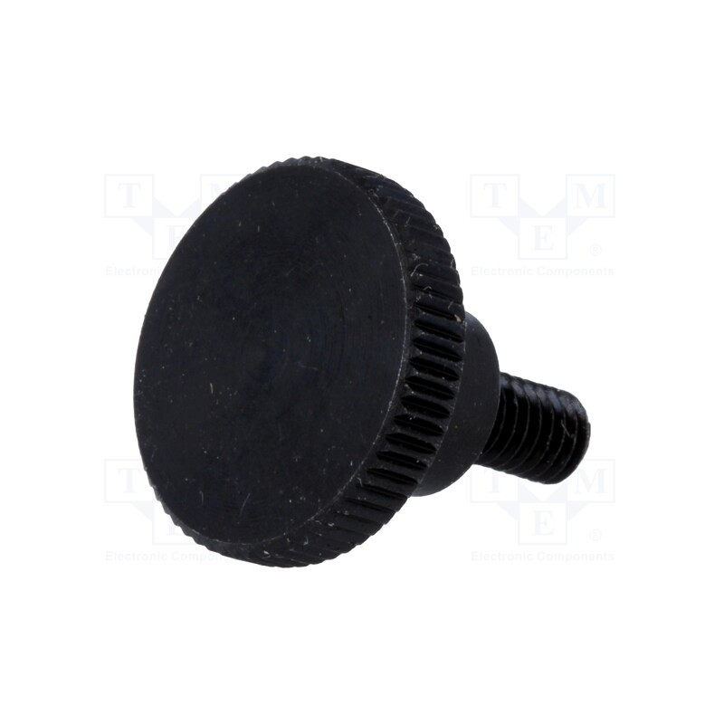 1 pcs x ELESA+GANTER - DIN 464-M4-8 - Knob, Ø: 16mm, Ext.thread: M4, 8mm, H: 9.5mm, steel, knurled
