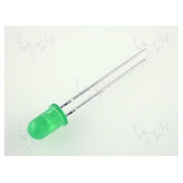 5 pcs x KINGBRIGHT ELECTRONIC - L-53SGD - LED, 5mm, green, 20÷60mcd, 60°, Front: convex, 2.2÷2.5V