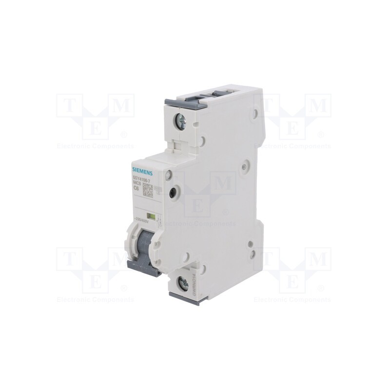 1 pcs x SIEMENS - 5SY4106-7 - Circuit breaker, 230/400VAC, Inom: 6A, Poles: 1, Charact: C, 10kA