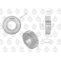 Intermediate lower timing gear 950416 c 360 degrees o