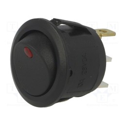 1 pcs x BULGIN - R13112B2BR6 - ROCKER, SPST, Pos: 2, ON-OFF, 6A/250VAC, black, LED, 24V, Body: black