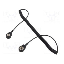 1 pcs x DESCO EUROPE - 230260 - Connection cable, ESD,coiled, black, 1MΩ, 2m