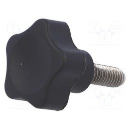 1 pcs x ELESA+GANTER - VC.692/25-SST-P-M6X16 - Knob, Ø: 25mm, Ext.thread: M6, 16mm, H: 20mm, polyamide