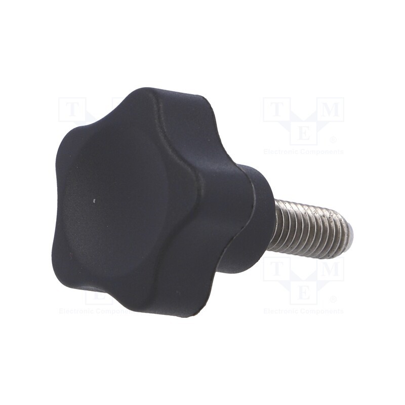 1 pcs x ELESA+GANTER - VC.692/25-SST-P-M6X16 - Knob, Ø: 25mm, Ext.thread: M6, 16mm, H: 20mm, polyamide