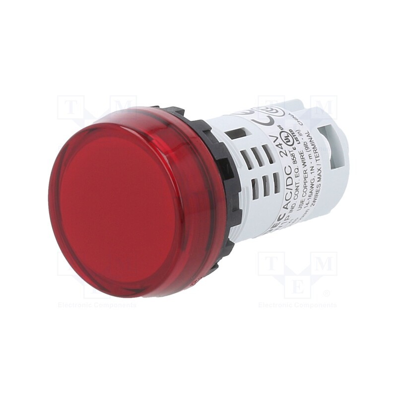 1 pcs x IDEC - YW1P-1BUQ4R - Control lamp, 22mm, IP65, 24VAC, red, 24VDC