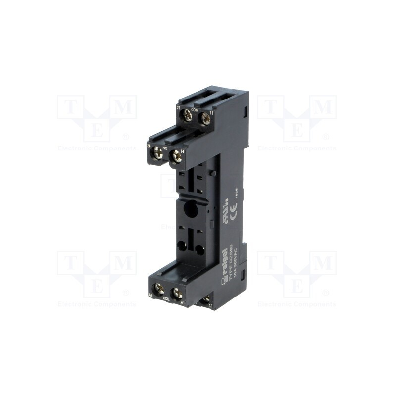 1 pcs x RELPOL - GZS80 (BLACK) - Socket, PIN: 8, 10A, 300VAC, on panel,for DIN rail mounting